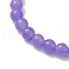 Round Natural Dyed Malaysia Jade Beaded Stretch Bracelets BJEW-JB10670-5