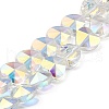 Electroplate Transparent Glass Beads Strands GLAA-C029-04-1