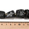 Raw Rough Natural Black Obsidian Beads Strands G-Z087-B06-5
