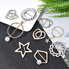 SUPERFINDINGS 9Pcs 9 Style Alloy Rhinestone Slide Bowknot Buckles & Scarf Clips Brooches JEWB-FH0001-06-4