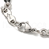 Two Tone 304 Stainless Steel Column & Cross Link Chain Bracelet BJEW-B078-34BP-3