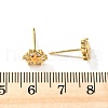 Flower Brass Micro Pave Clear Cubic Zirconin Stud Earrings EJEW-D318-10G-6