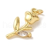 Rack Plating Brass Micro Pave Clear Cubic Zirconia Pendants KK-P267-29G-2