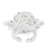 Shell Open Cuff Ring for Women RJEW-Z047-01P-02-4