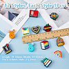 DICOSMETIC 12Pcs 12 Styles Teachers' Day Food Grade Eco-Friendly Silicone Focal Beads SIL-DC0001-60-2