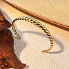 Croissant 304 Stainless Steel Cuff Bangles for Women BJEW-S171-01C-G-1