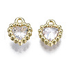 Brass Inlaid Clear Cubic Zirconia Charms ZIRC-S069-048A-G-2