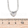 304 Stainless Steel Clear Cubic Zirconia Heart Pendant Necklaces for Women NJEW-Z044-15P-02-5