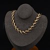 Rack Plating Brass Teardrop Link Chain Necklaces for Women NJEW-C064-01G-3
