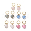 Natural Gemstone Heart Dangle Earrings EJEW-JE05068-1