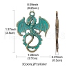 6Pcs 3 Styles Alloy Dragon Pendants FIND-FS0001-76-5