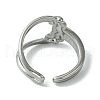 304 Stainless Steel Open Cuff Ring RJEW-L110-029P-3
