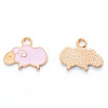 Alloy Enamel Pendants ENAM-R059-08B-RS-2