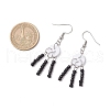 Glass Seed Flat Round Dangle Earrings EJEW-JE06435-3