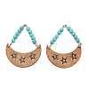 Synthetic Turquoise & Poplar Wood Pendants FIND-Z048-05-1
