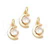 Rack Plating Brass Micro Pave Clear Cubic Zirconia Pendants KK-E081-11G-2