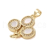 Brass Micro Pave Clear Cubic Zirconia Pendant KK-I712-31G-2