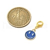Smiling Face Alloy Enamel Pendant Decorations HJEW-JM02890-3