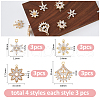 SUPERFINDINGS 12Pcs 4 Styles Brass Micro Pave Cubic Zirconia Pendants KK-FH0007-51-2