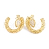 Rack Plating Brass Cubic Zirconia Stud Earrings EJEW-S219-07G-1