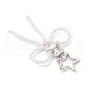 3Pcs 3 Colors Bowknot ABS Plastic Imitation Pearl Beaded Pendants Decoration HJEW-JM02992-5