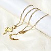 304 Stainless Steel Flamingo Shaped Pendant Cable Chain Necklaces for Women Men NJEW-Q032-02B-G-3
