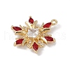 Christmas Theme Brass Micro Pave Cubic Zirconia Pendants X-KK-Z065-01-01G-2