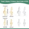 Unicraftale 8Pcs 201 Stainless Steel Links & 8Pcs 201 Stainless Steel Pendants STAS-UN0032-38-5