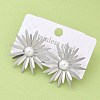 304 Stainless Steel ABS Imitation Pearl Stud Earrings EJEW-Z098-20P-1