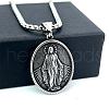 Retro Rock Punk Men's Greek Mythology Virgin Mary Stainless Steel Pendant Necklaces BU8497-2