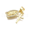 Rack Plating Brass Micro Pave Cubic Zirconia Pendants KK-D343-13G-2