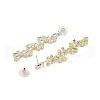 Brass Micro Pave Cubic Zirconia Stud Earrings EJEW-B046-16G-2