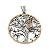304 Stainless Steel Rhinestone Pendants STAS-U001-02ASG-1