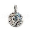 304 Stainless Steel with Paua Shell Pendants STAS-G268-02O-P-2