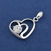 Fine Silver Pave Clear Cubic Zirconia Pendants STER-P069-03B-S-2