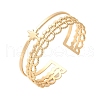 304 Stainless Steel Cuff Bangles for Women BJEW-U032-04G-2