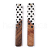 Printed Opaque Resin & Walnut Wood Big Pendants RESI-TAC0017-56-2