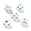 Printed Wood European Beads WOOD-G022-18C-1