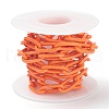 Eco-friendly Spray Painted Handmade Brass Paperclip Chains KK-J276-18-P08-3