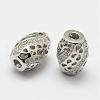 Brass Micro Pave Cubic Zirconia Beads ZIRC-F038-15P-FF-1