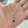 Halloween Spider Alloy Jet Rhinestone Pendant Necklaces FS-WGE8518-01-1