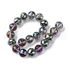 Transparent Electroplate Glass Beads Strands EGLA-N002-34H-F05-4