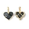 Brass Micro Pave Cubic Zirconia Charms KK-L208-03G-03-1