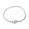 Tarnish Resistant 304 Stainless Steel Round Snake Chain Bracelets with Clasps BJEW-F472-01P-04-1