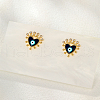 Fashionable Heart with Evil Eye Brass Stud Earrings TZ1681-3