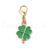 Clover Alloy Enamel Pendant Decorations HJEW-JM03117-4