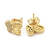 Brass Micro Pave Cubic Zirconia Ear Studs EJEW-P261-23B-G-2
