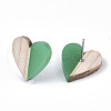 Transparent Resin & Wood Stud Earrings EJEW-N017-002A-D02-3