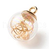 Transparent Handmade Blown Glass Bottle Pendants PALLOY-JF01240-2