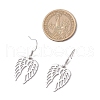 304 Stainless Steel Angel Wing Dangle Earrings EJEW-JE06389-3